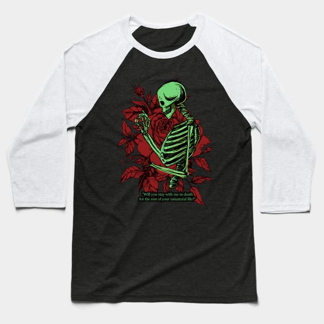 Skeleton Propose Baseball T-Shirt by DeathAnarchy